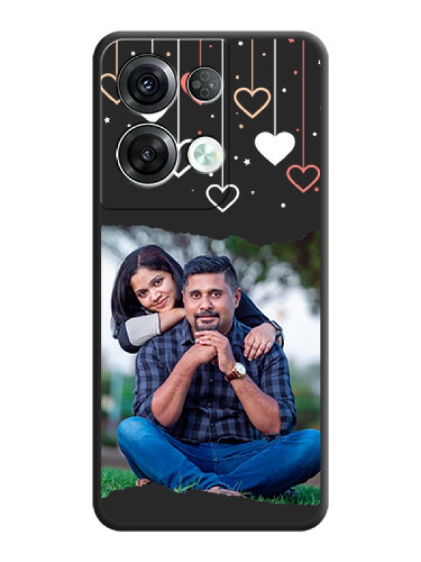 Custom Love Hangings with Splash Wave Picture on Space Black Custom Soft Matte Phone Back Cover - Oppo Reno 8 Pro 5G