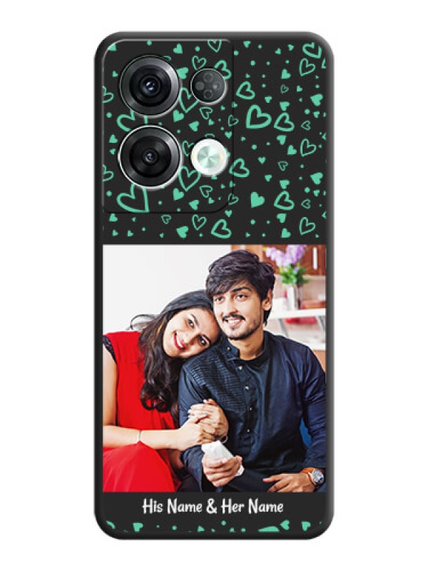 Custom Sea Green Indefinite Love Pattern on Photo on Space Black Soft Matte Mobile Cover - Oppo Reno 8 Pro 5G