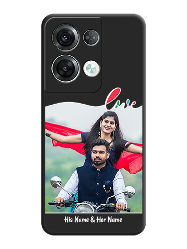 Custom Fall in Love Pattern with Picture on Photo on Space Black Soft Matte Mobile Case - Oppo Reno 8 Pro 5G