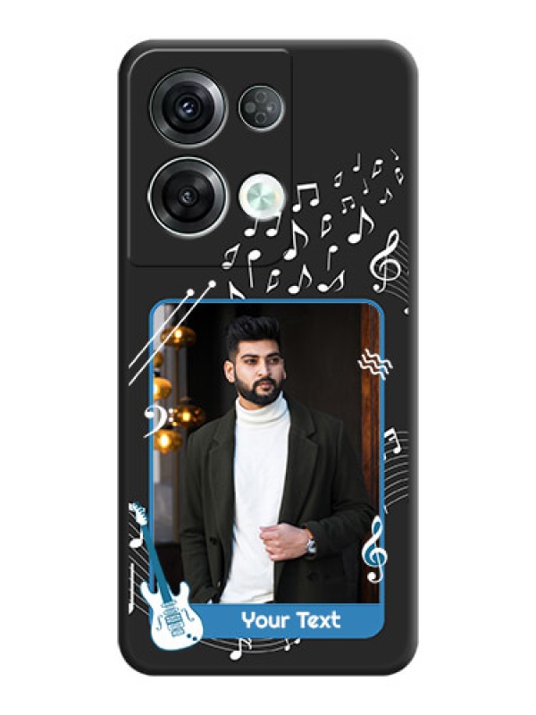 Custom Musical Theme Design with Text on Photo on Space Black Soft Matte Mobile Case - Oppo Reno 8 Pro 5G