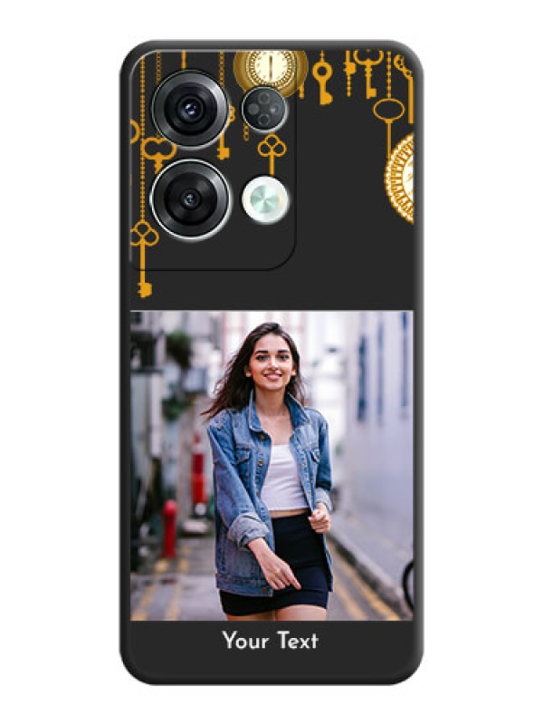 Custom Decorative Design with Text on Space Black Custom Soft Matte Back Cover - Oppo Reno 8 Pro 5G