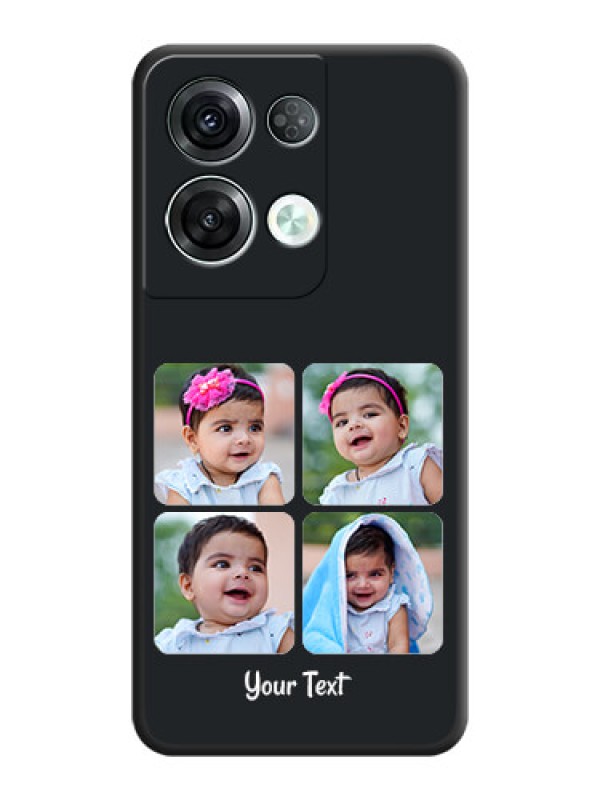 Custom Floral Art with 6 Image Holder on Photo on Space Black Soft Matte Mobile Case - Oppo Reno 8 Pro 5G