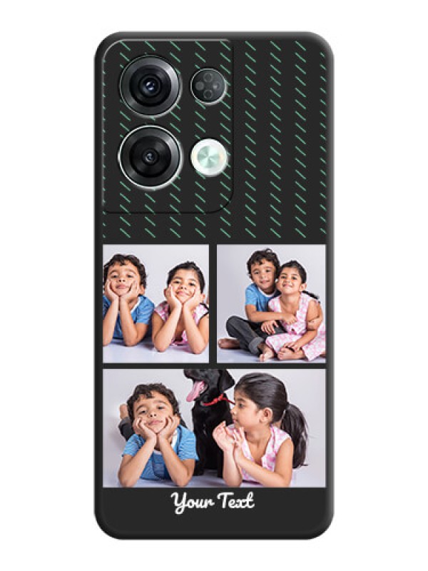 Custom Cross Dotted Pattern with 2 Image Holder  on Personalised Space Black Soft Matte Cases - Oppo Reno 8 Pro 5G