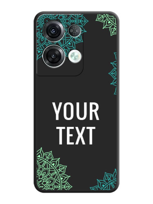 Custom Your Name with Floral Design on Space Black Custom Soft Matte Back Cover - Oppo Reno 8 Pro 5G