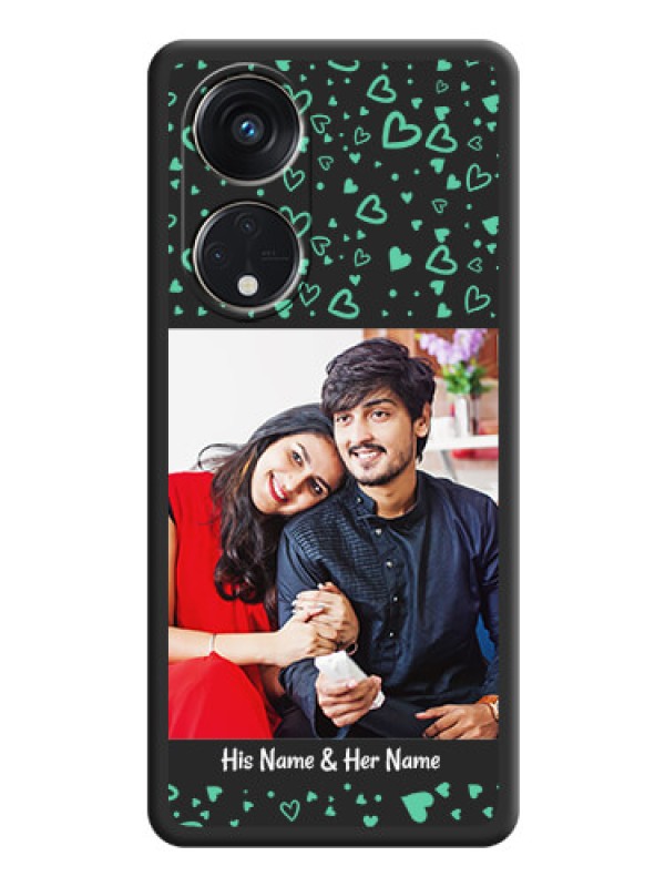 Custom Sea Green Indefinite Love Pattern on Photo on Space Black Soft Matte Mobile Cover - Oppo Reno 8T 5G