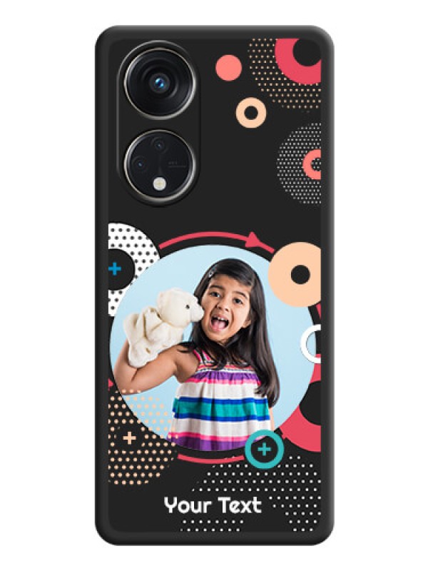 Custom Multicoloured Round Image on Personalised Space Black Soft Matte Cases - Oppo Reno 8T 5G