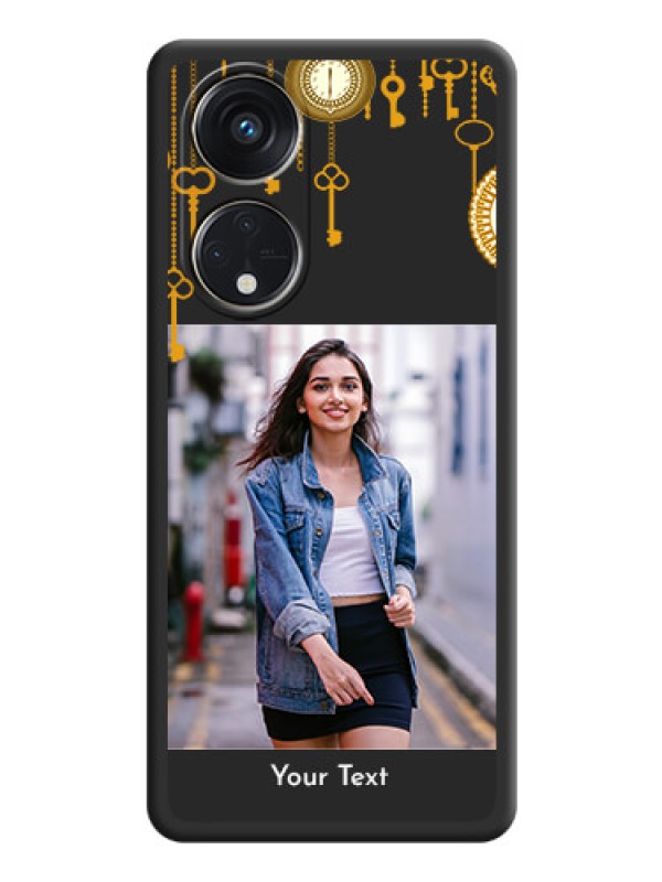 Custom Decorative Design with Text on Space Black Custom Soft Matte Back Cover - Oppo Reno 8T 5G