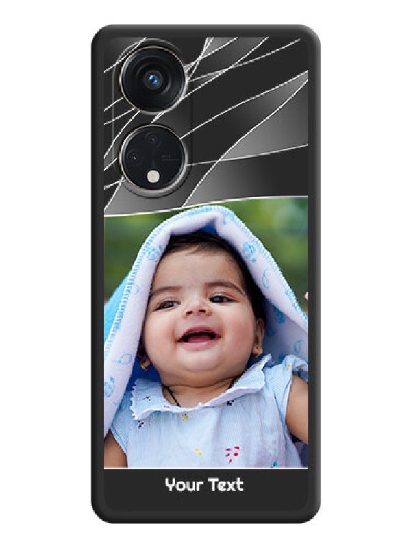 Custom Mixed Wave Lines on Photo on Space Black Soft Matte Mobile Cover - Oppo Reno 8T 5G