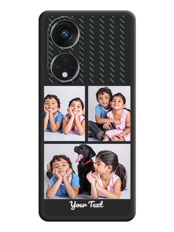 Custom Cross Dotted Pattern with 2 Image Holder  on Personalised Space Black Soft Matte Cases - Oppo Reno 8T 5G