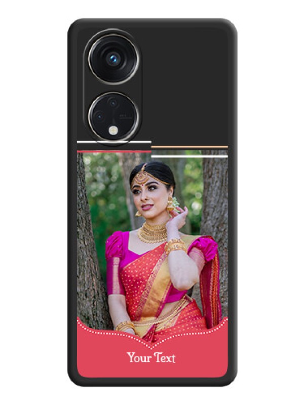 Custom Classic Plain Design with Name on Photo on Space Black Soft Matte Phone Cover - Oppo Reno 8T 5G
