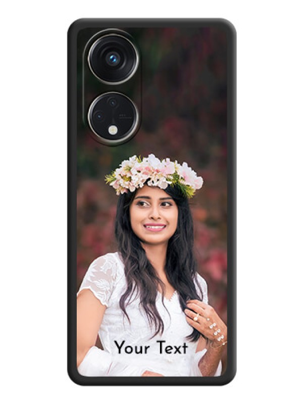 Custom Full Single Pic Upload With Text On Space Black Personalized Soft Matte Phone Covers -Oppo Reno 8T 5G