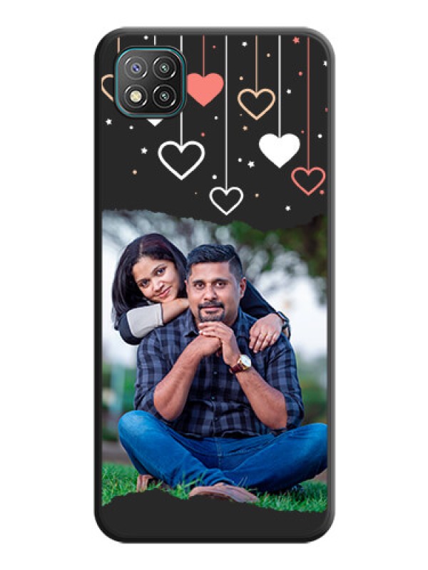 Custom Love Hangings with Splash Wave Picture on Space Black Custom Soft Matte Phone Back Cover - Poco C3