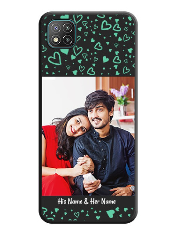 Custom Sea Green Indefinite Love Pattern on Photo on Space Black Soft Matte Mobile Cover - Poco C3