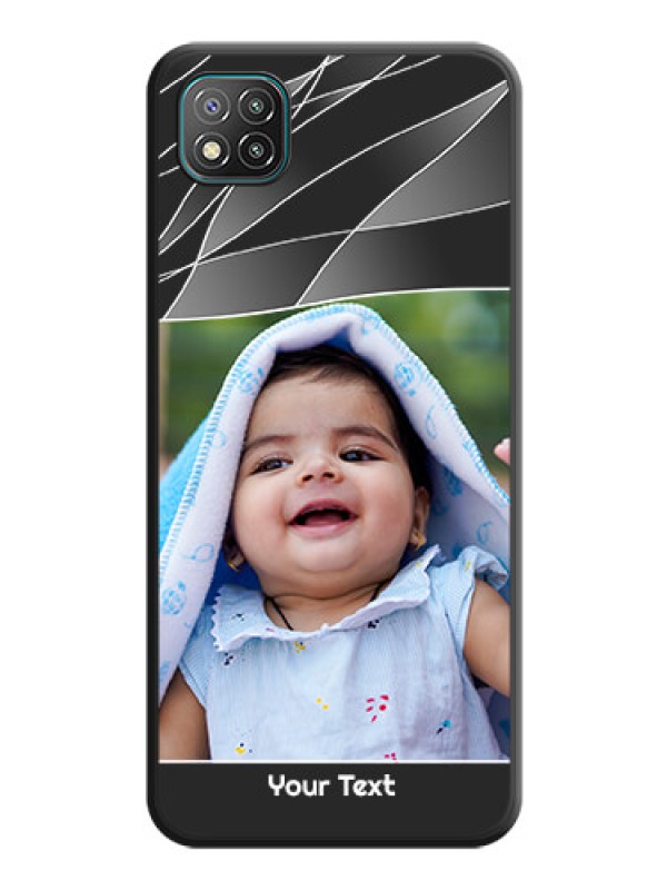 Custom Mixed Wave Lines on Photo on Space Black Soft Matte Mobile Cover - Poco C3