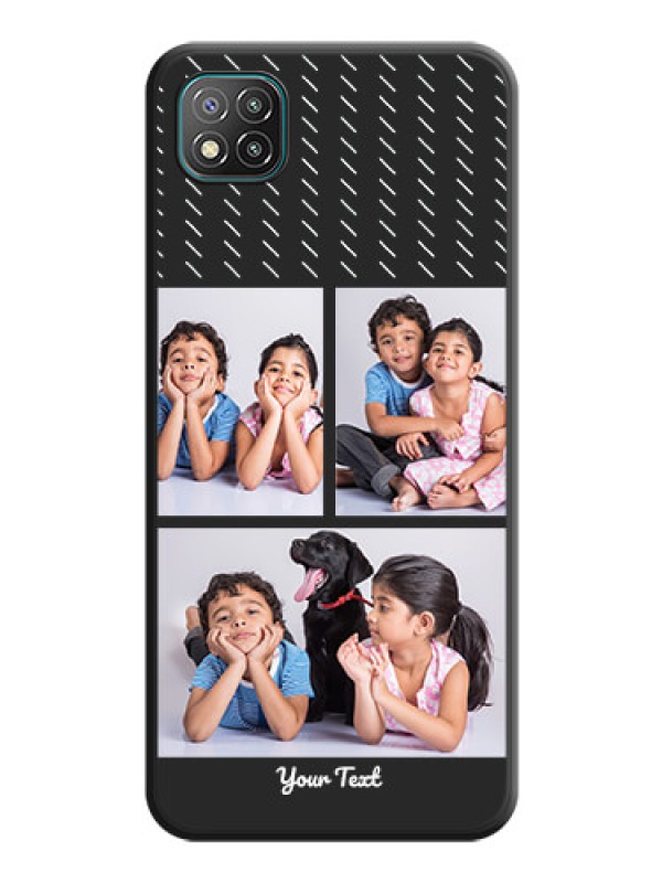 Custom Cross Dotted Pattern with 2 Image Holder  on Personalised Space Black Soft Matte Cases - Poco C3