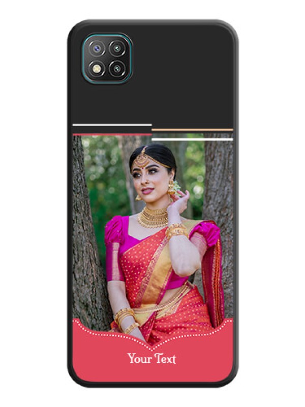 Custom Classic Plain Design with Name on Photo on Space Black Soft Matte Phone Cover - Poco C3