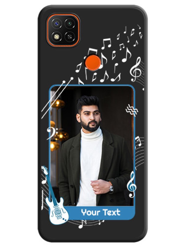 Custom Musical Theme Design with Text on Photo on Space Black Soft Matte Mobile Case - Poco C31