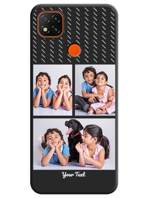 Custom Cross Dotted Pattern with 2 Image Holder  on Personalised Space Black Soft Matte Cases - Poco C31