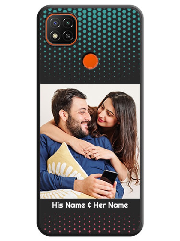 Custom Faded Dots with Grunge Photo Frame and Text on Space Black Custom Soft Matte Phone Cases - Poco C31