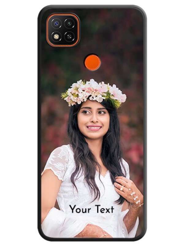 Custom Full Single Pic Upload With Text On Space Black Personalized Soft Matte Phone Covers -Poco C31