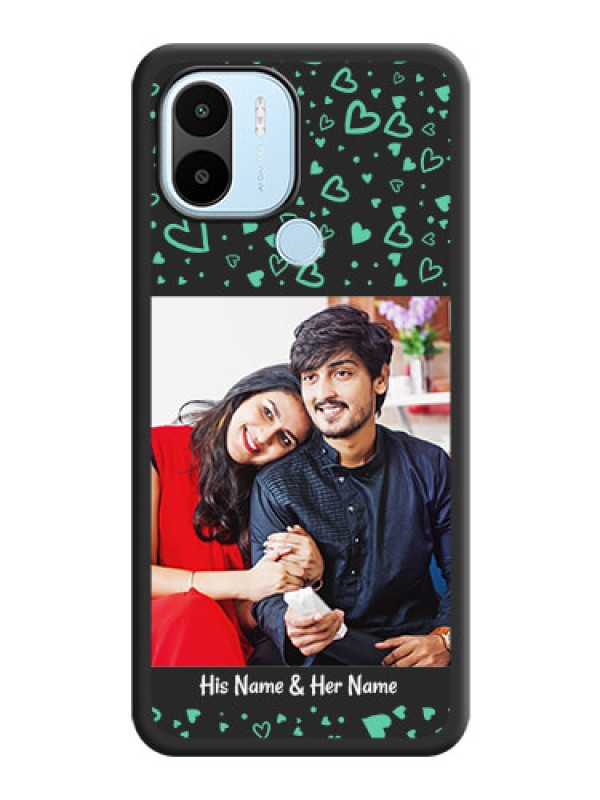 Custom Sea Green Indefinite Love Pattern on Photo on Space Black Soft Matte Mobile Cover - Poco C50