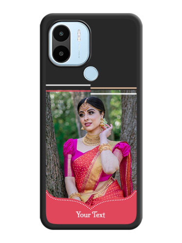 Custom Classic Plain Design with Name on Photo on Space Black Soft Matte Phone Cover - Poco C50