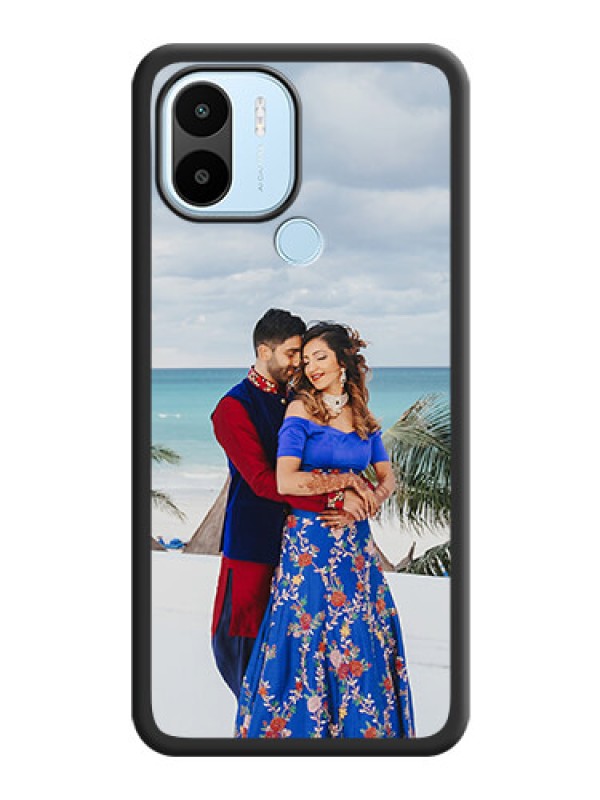 Custom Full Single Pic Upload On Space Black Personalized Soft Matte Phone Covers -Poco C50