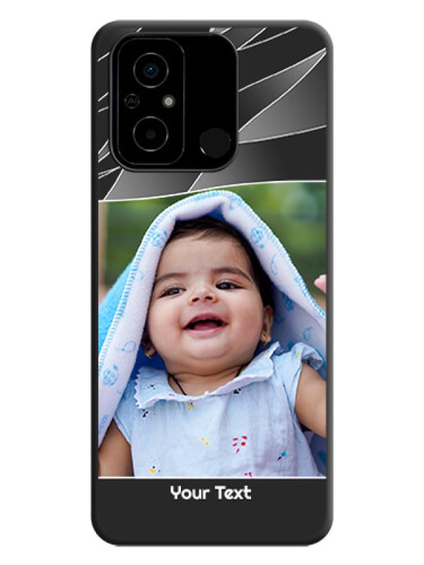 Custom Mixed Wave Lines on Photo on Space Black Soft Matte Mobile Cover - Poco C55