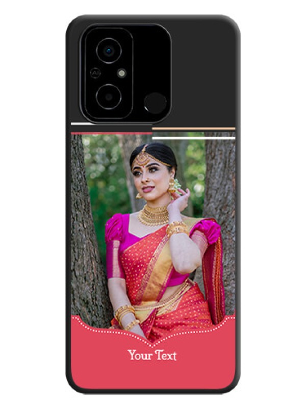 Custom Classic Plain Design with Name on Photo on Space Black Soft Matte Phone Cover - Poco C55