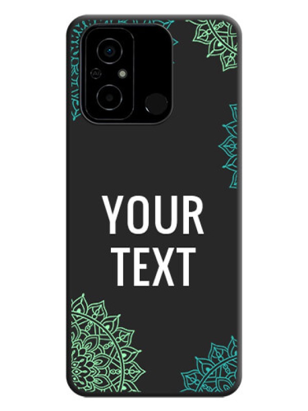 Custom Your Name with Floral Design on Space Black Custom Soft Matte Back Cover - Poco C55