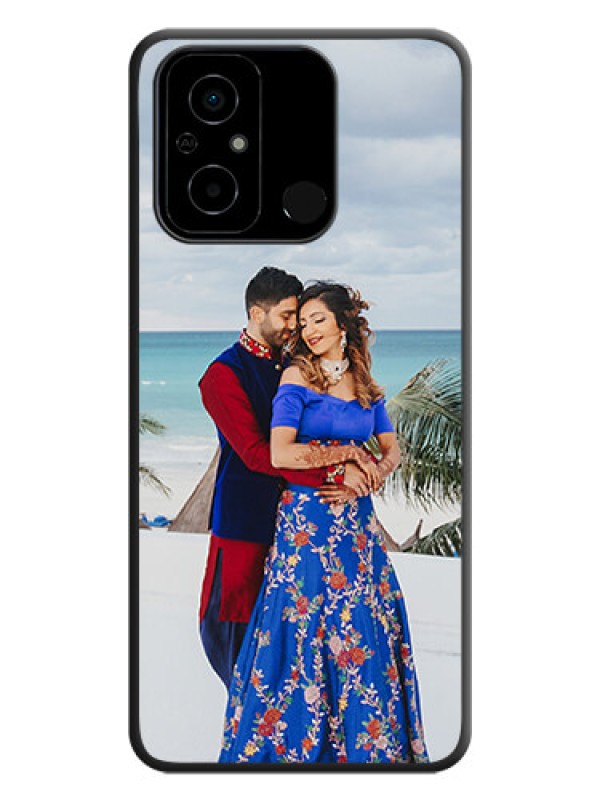 Custom Full Single Pic Upload On Space Black Personalized Soft Matte Phone Covers -Poco C55