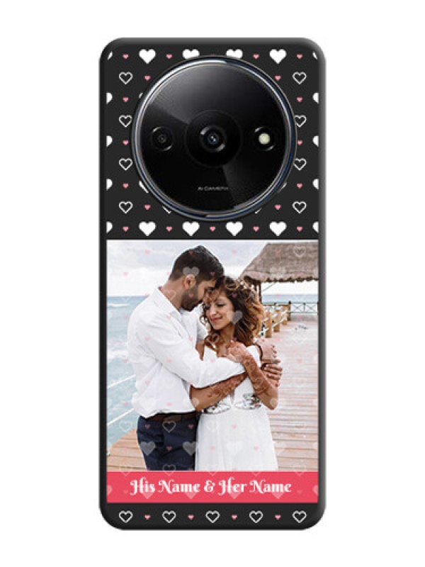 Custom White Color Love Symbols with Text Design - Photo on Space Black Soft Matte Phone Cover - Poco C61