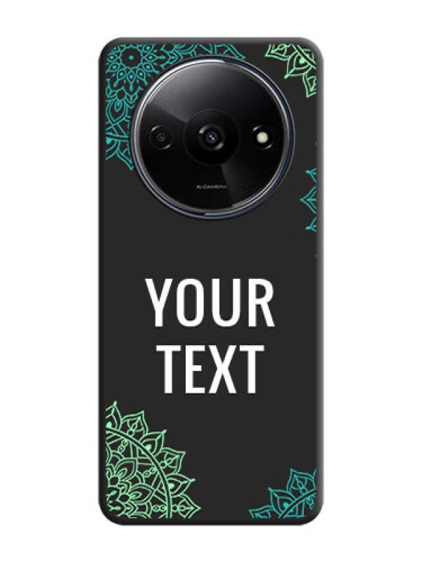 Custom Your Name with Floral Design on Space Black Custom Soft Matte Back Cover - Poco C61