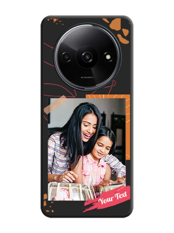 Custom Orange Photo Frame on Space Black Custom Soft Matte Phone Back Cover - Poco C61