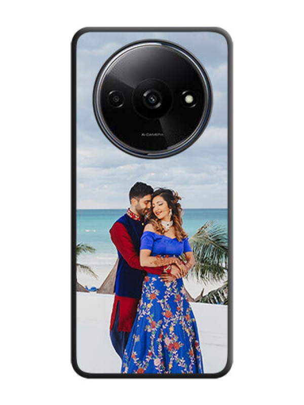 Custom Full Single Pic Upload On Space Black Personalized Soft Matte Phone Covers - Poco C61