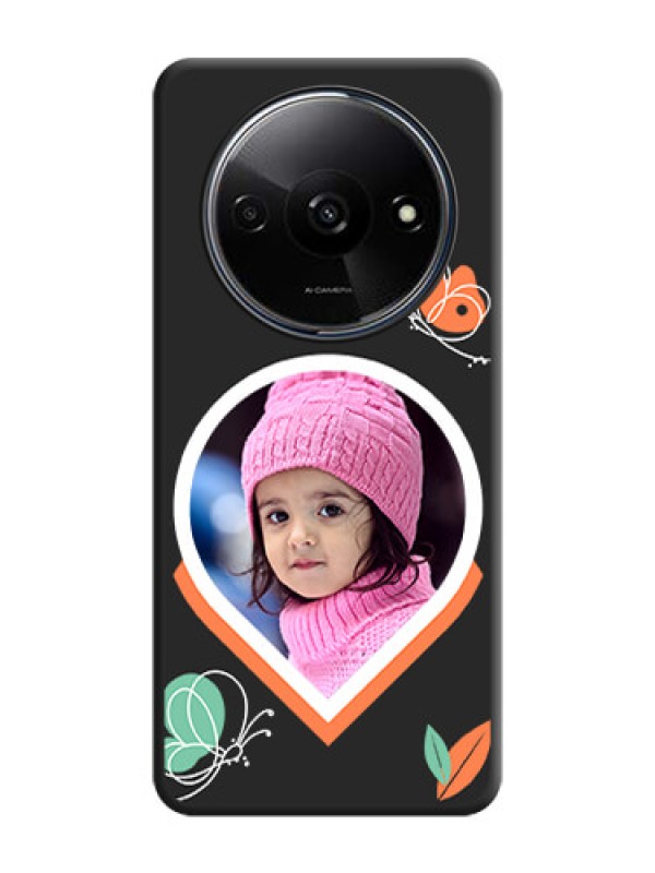 Custom Upload Pic With Simple Butterly Design On Space Black Personalized Soft Matte Phone Covers - Poco C61