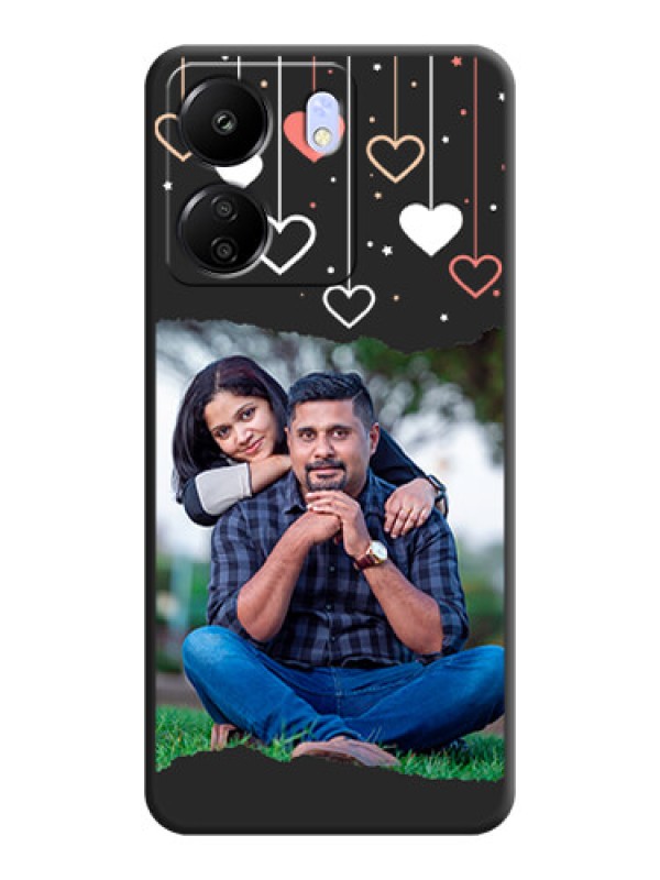 Custom Love Hangings with Splash Wave Picture On Space Black Custom Soft Matte Mobile Back Cover - Poco C65