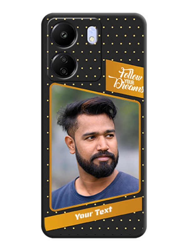 Custom Follow Your Dreams with White Dots On Space Black Custom Soft Matte Mobile Back Cover - Poco C65
