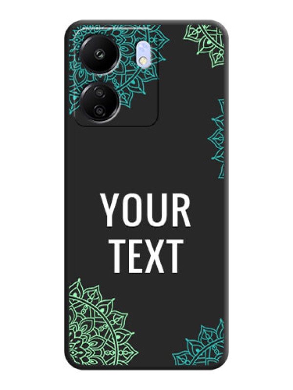 Custom Your Name with Floral Design On Space Black Custom Soft Matte Mobile Back Cover - Poco C65