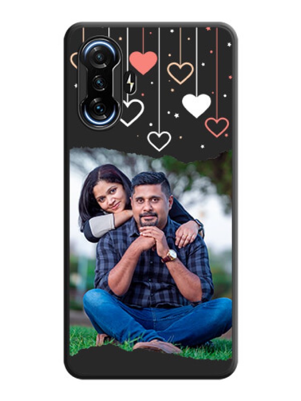 Custom Love Hangings with Splash Wave Picture on Space Black Custom Soft Matte Phone Back Cover - POco F3 GT
