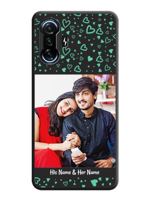 Custom Sea Green Indefinite Love Pattern on Photo on Space Black Soft Matte Mobile Cover - POco F3 GT