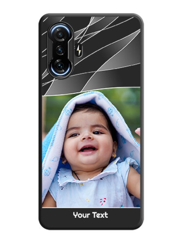 Custom Mixed Wave Lines on Photo on Space Black Soft Matte Mobile Cover - POco F3 GT