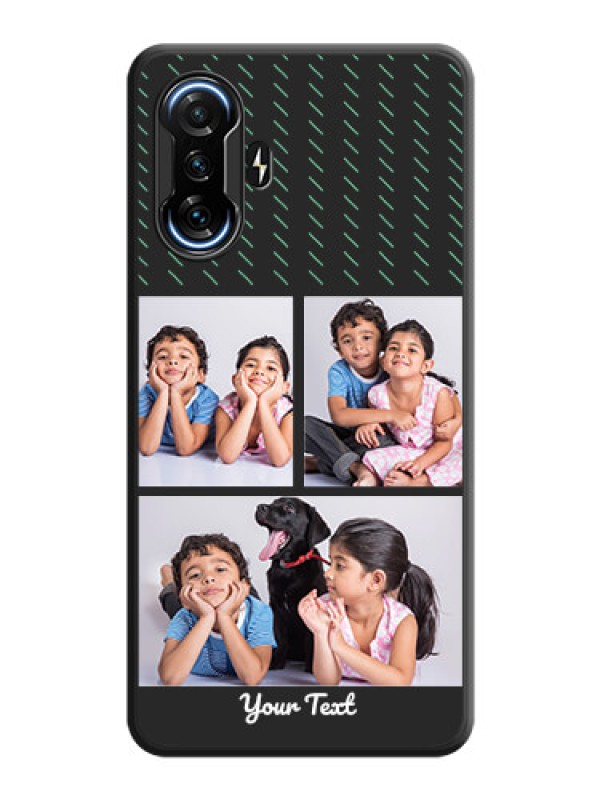 Custom Cross Dotted Pattern with 2 Image Holder  on Personalised Space Black Soft Matte Cases - POco F3 GT