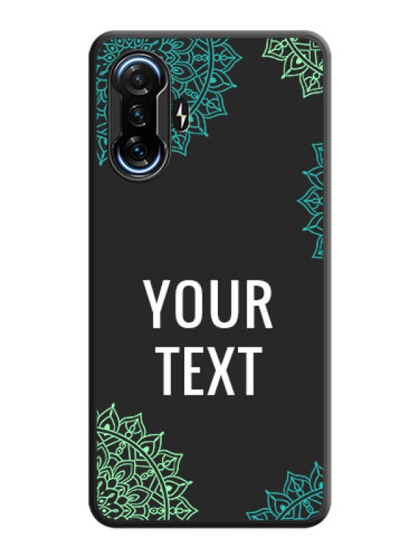 Custom Your Name with Floral Design on Space Black Custom Soft Matte Back Cover - POco F3 GT
