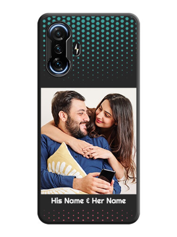Custom Faded Dots with Grunge Photo Frame and Text on Space Black Custom Soft Matte Phone Cases - POco F3 GT