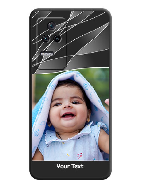 Custom Mixed Wave Lines on Photo on Space Black Soft Matte Mobile Cover - Poco F4 5G