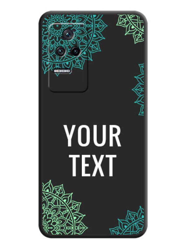 Custom Your Name with Floral Design on Space Black Custom Soft Matte Back Cover - Poco F4 5G