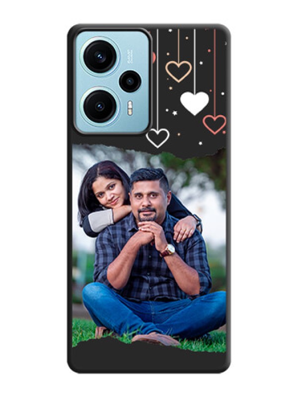 Custom Love Hangings with Splash Wave Picture On Space Black Custom Soft Matte Mobile Back Cover - Poco F5