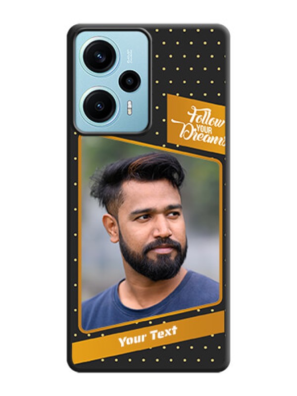 Custom Follow Your Dreams with White Dots On Space Black Custom Soft Matte Mobile Back Cover - Poco F5