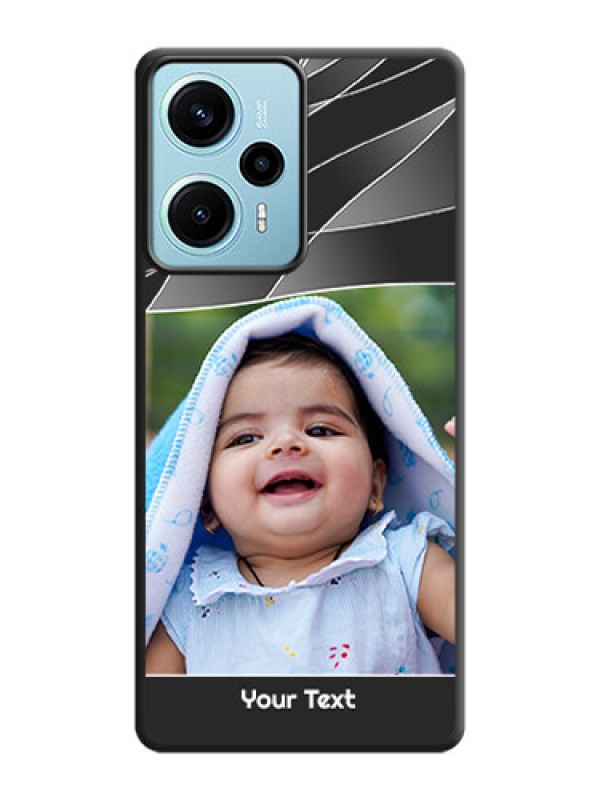 Custom Mixed Wave Lines on Photo On Space Black Custom Soft Matte Mobile Back Cover - Poco F5